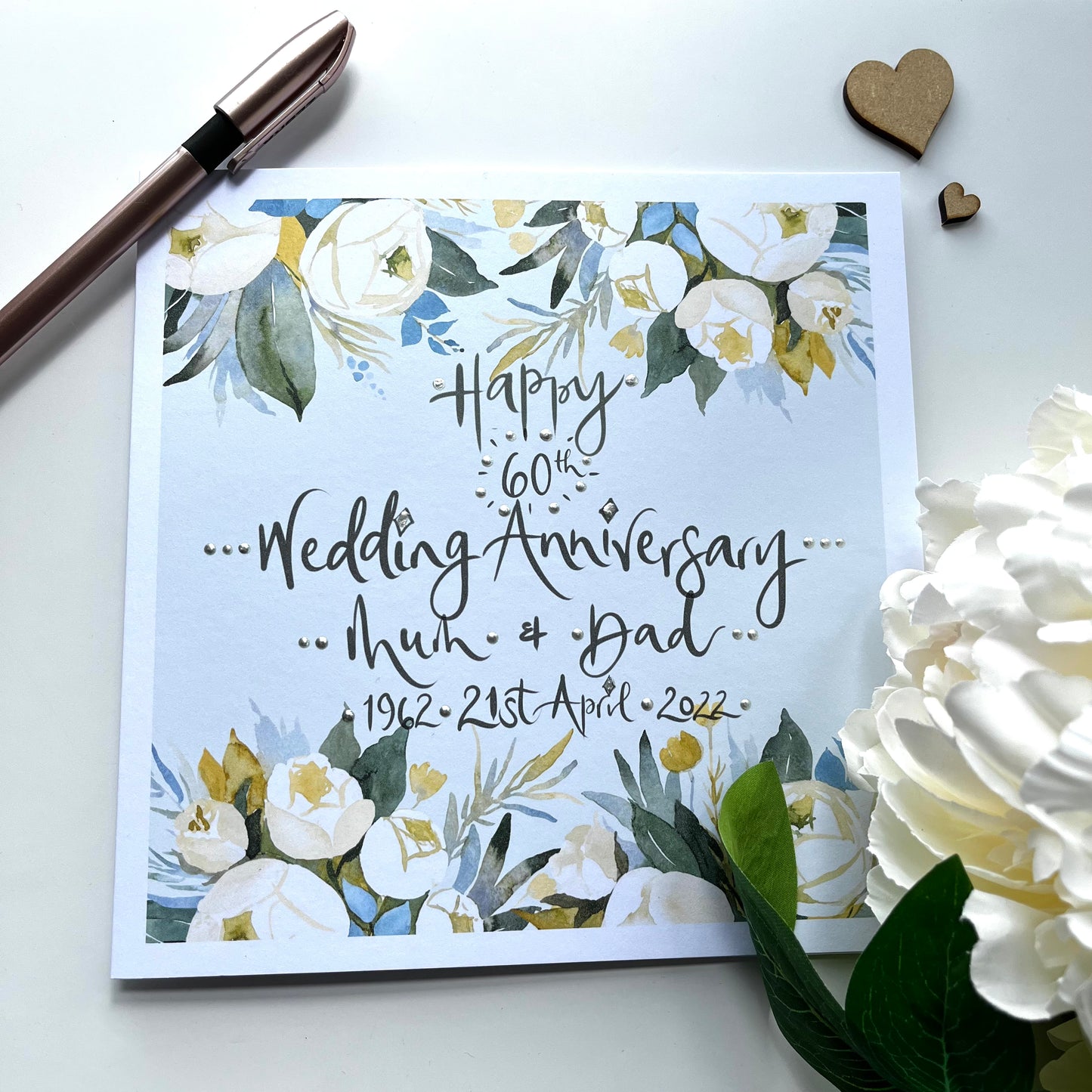 Floral Personalised Anniversary Card