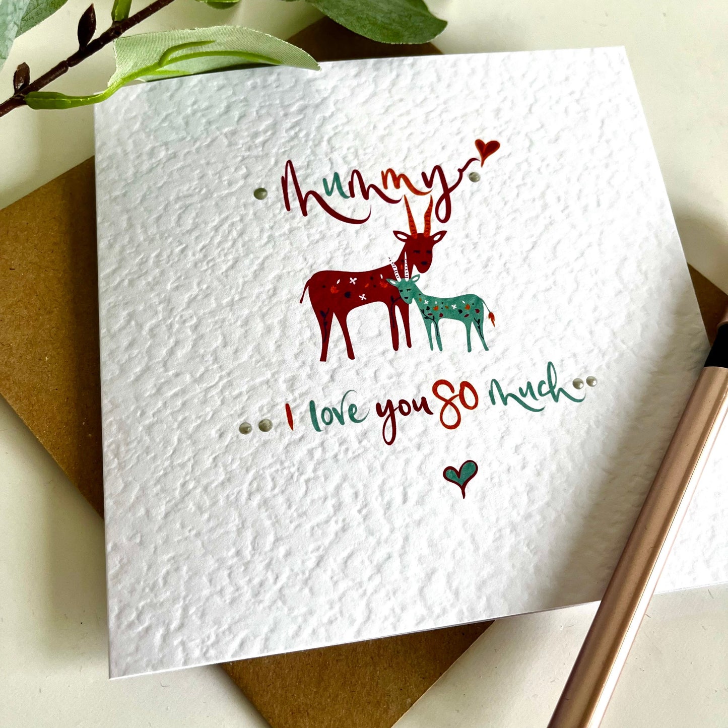 Cute Bright Scandi Deer Mother’s Day card