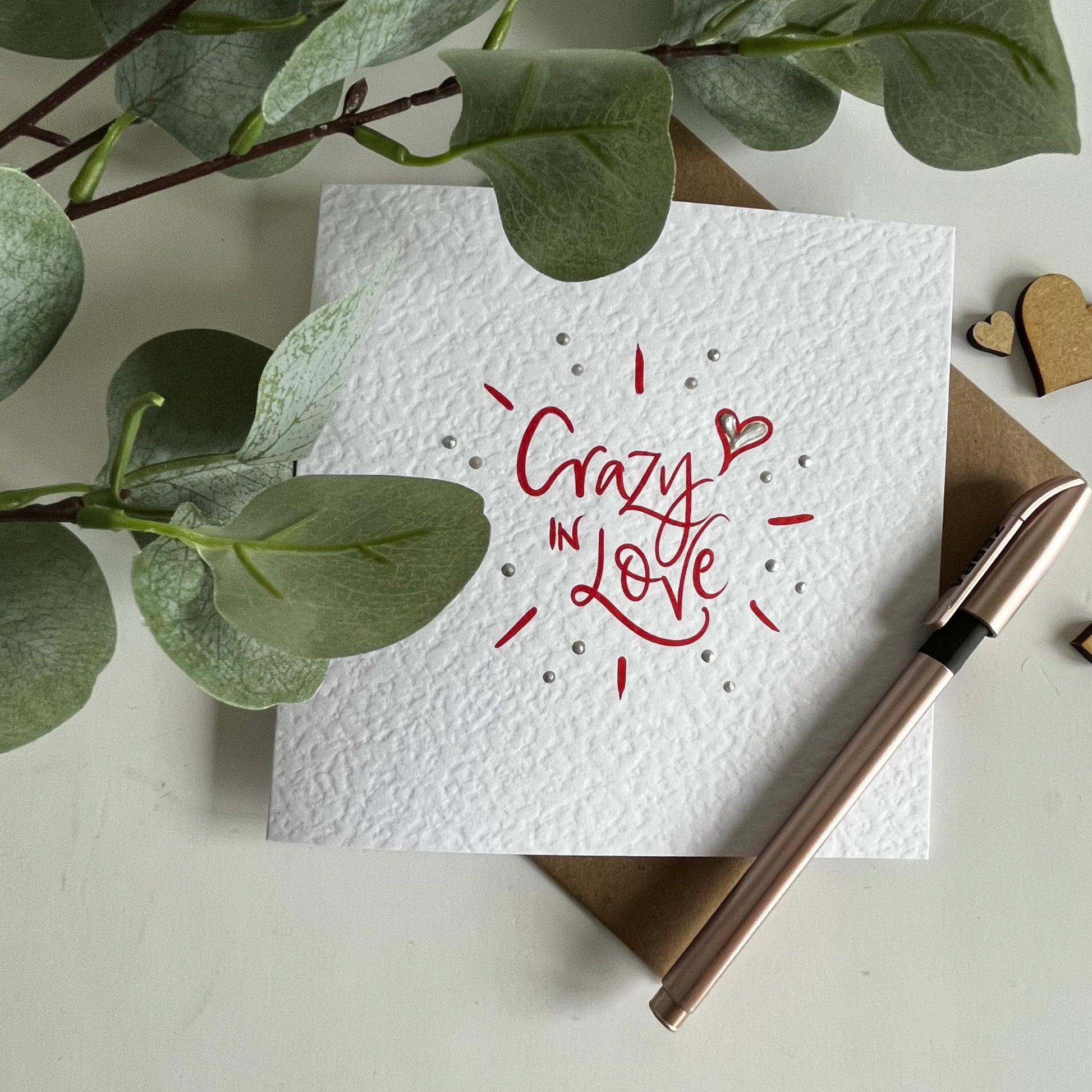 Crazy in Love Valentines Card white background