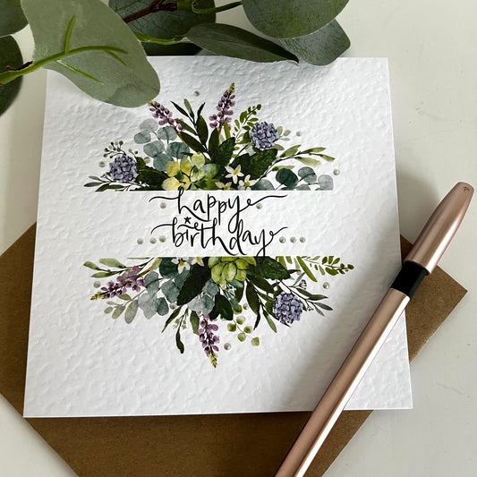 Personalised Floral Birthday Card