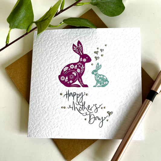 Cute Bunny Mother’s Day card