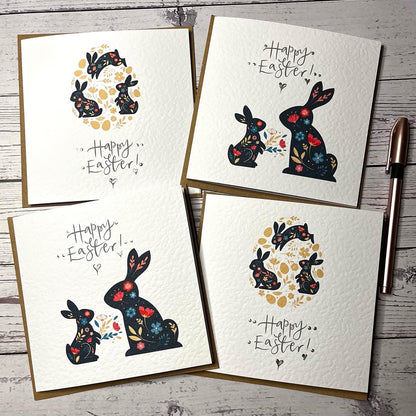 Floral Easter Bunnys card