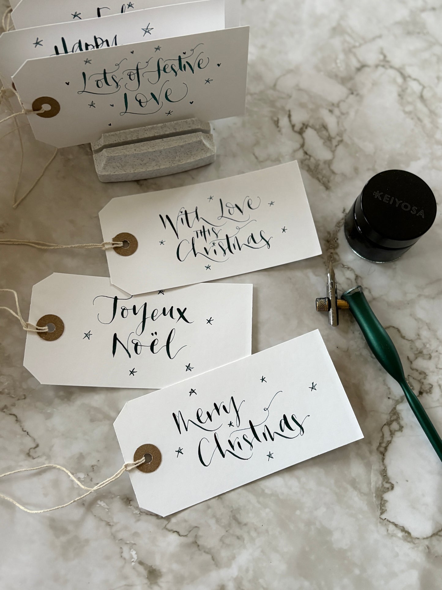 Christmas gift tags - hand lettered