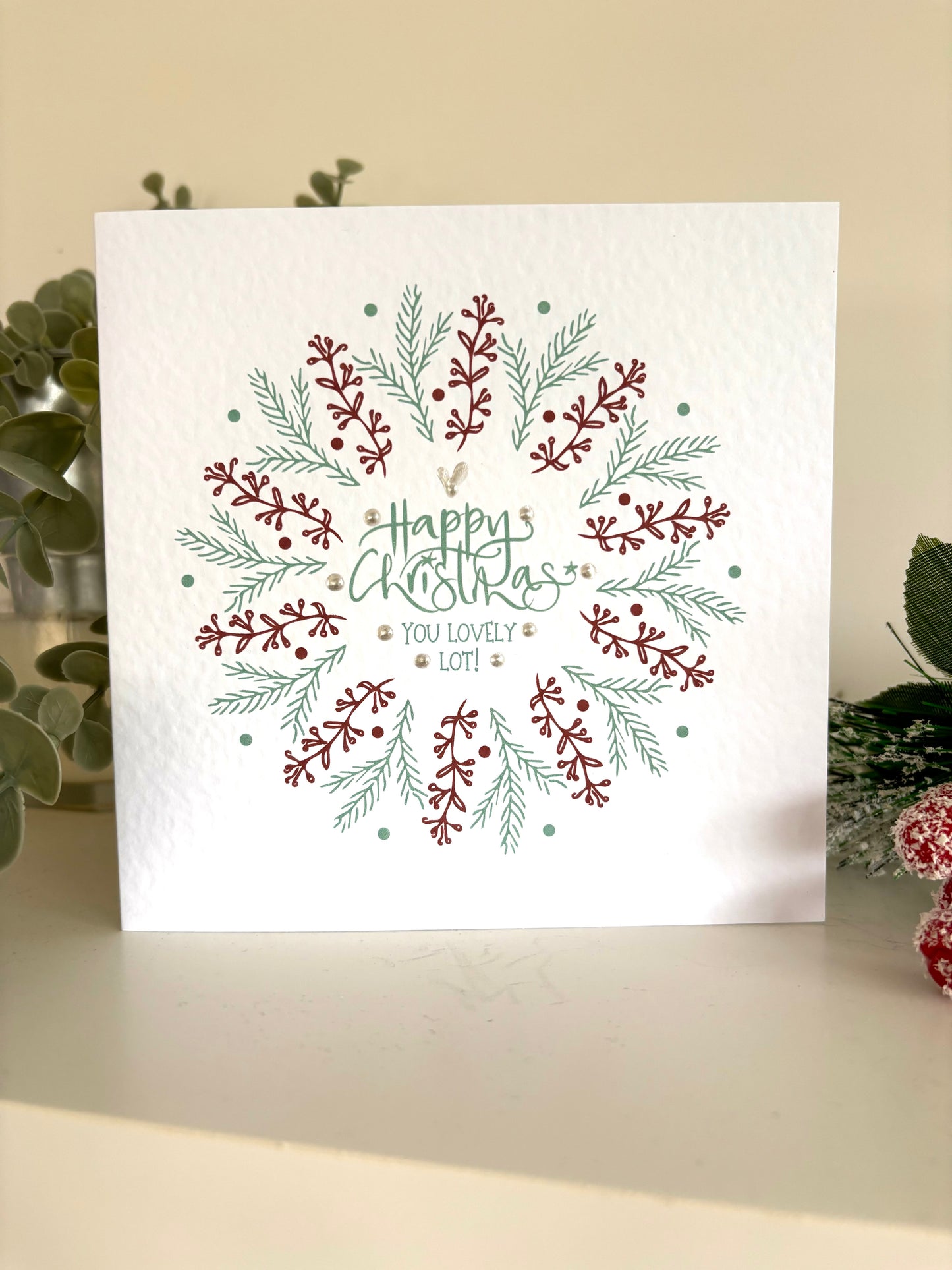 Mixed contemporary Christmas card set x 6