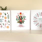 Mixed contemporary Christmas card set x 6