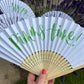 Hand-lettered paper fans