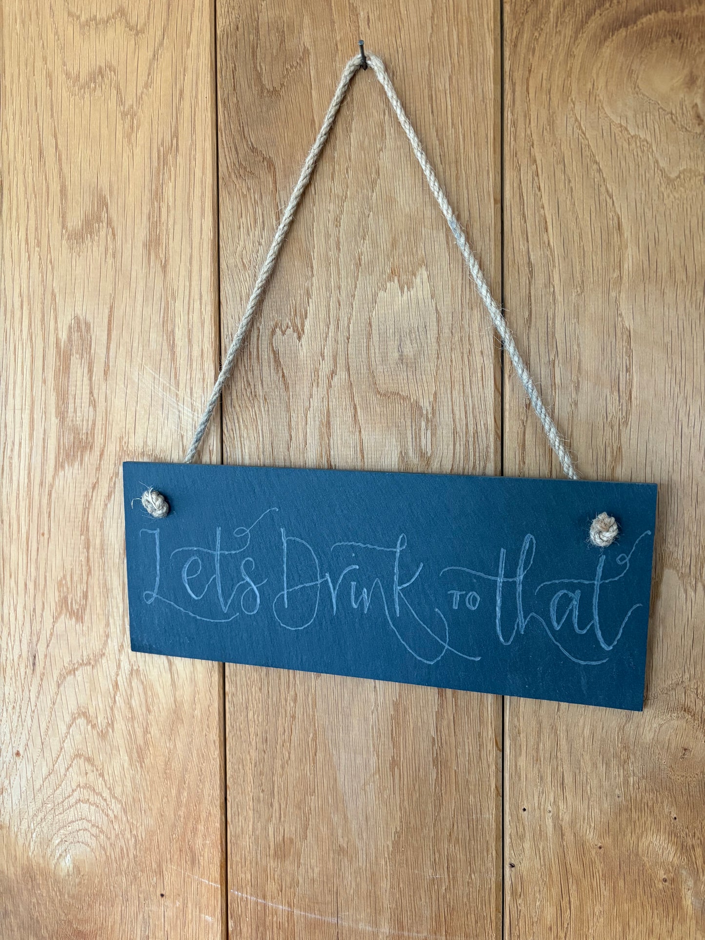 Hand-engraved Personalised Slate Sign by Coppertop Cards