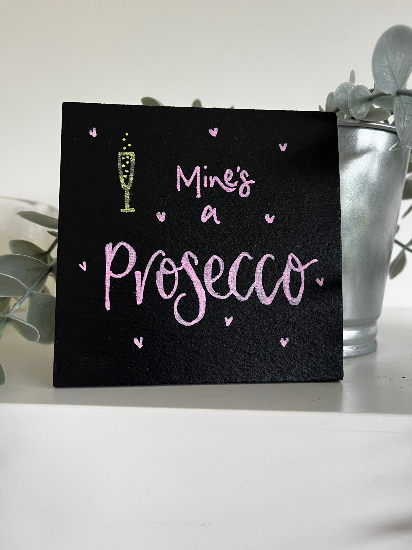 Hand-decorated Slate Coasters by Coppertop Cards