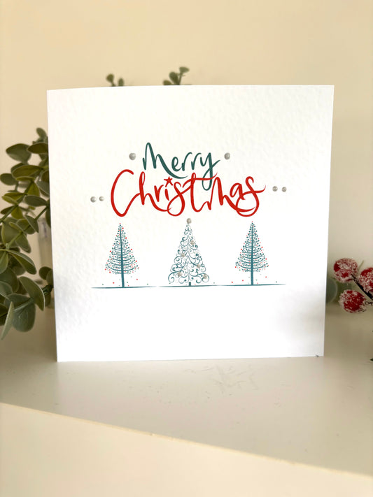 Merry Christmas Tree trio- Pack of 5