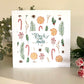 Mixed contemporary Christmas card set x 6