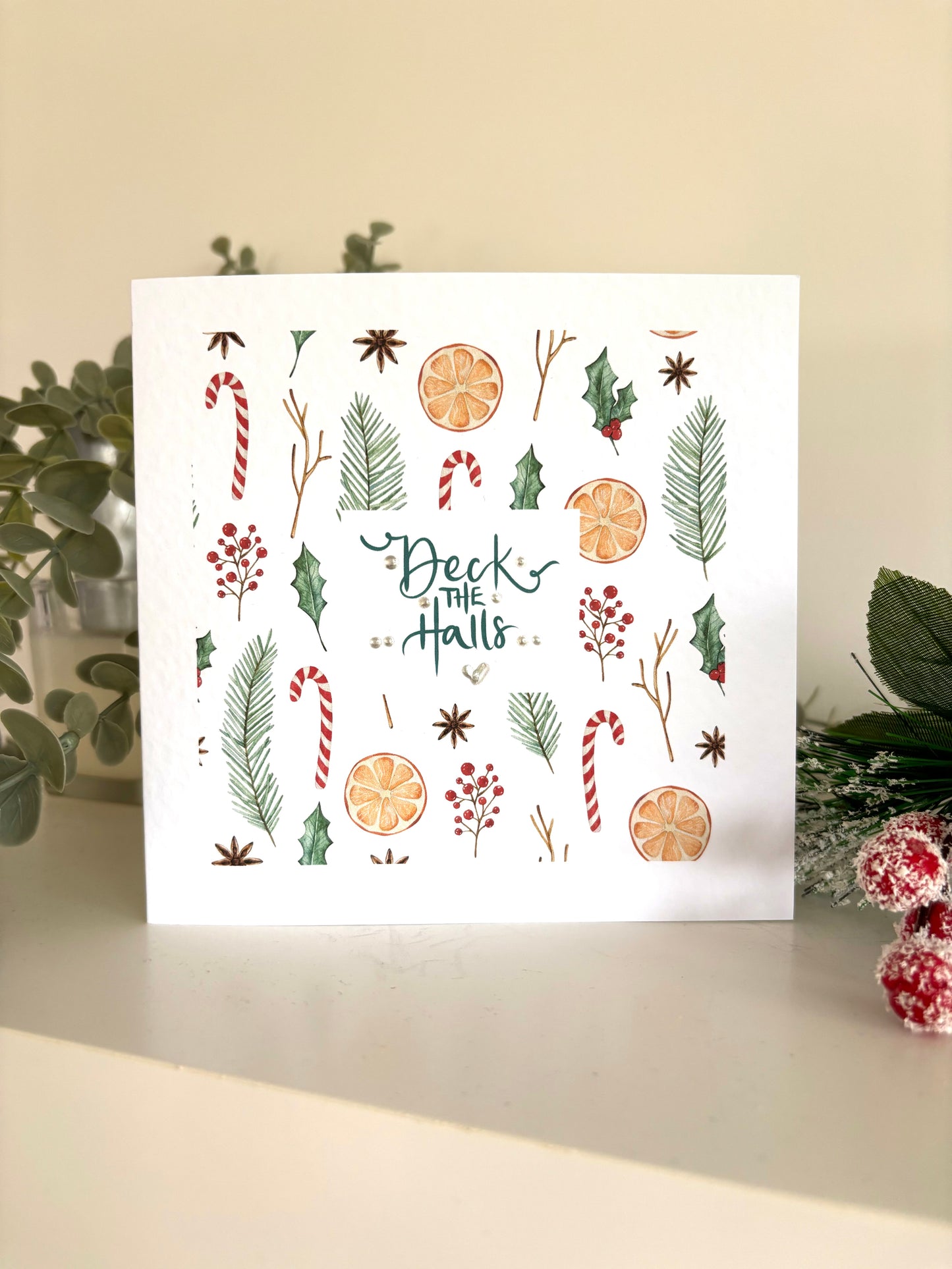 Mixed contemporary Christmas card set x 6