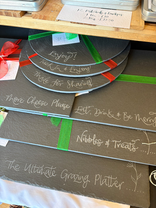 Hand Engraved Slate Platters