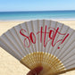 Hand-lettered paper fans
