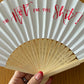 Hand-lettered paper fans