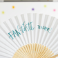 Hand-lettered paper fans