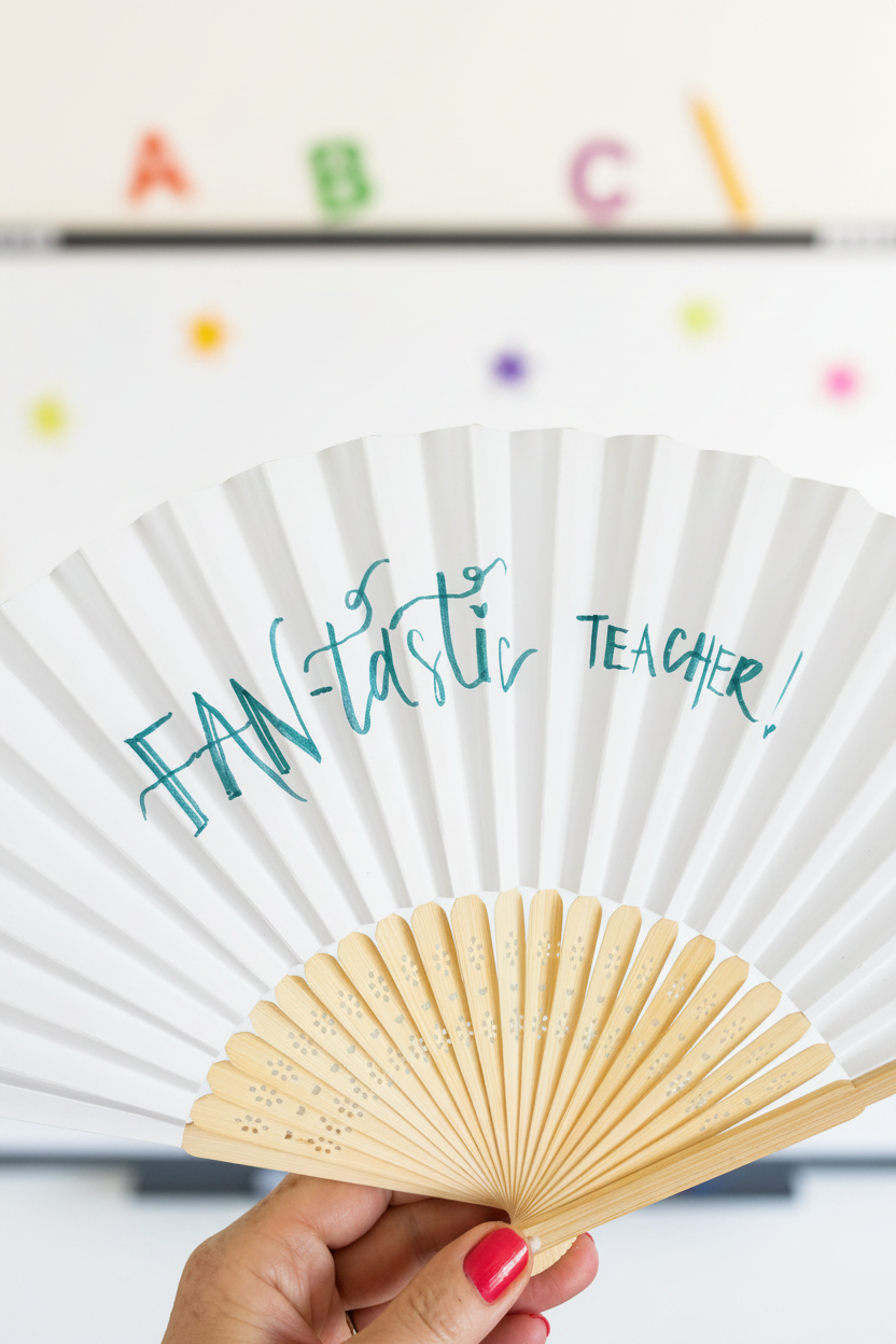 Hand-lettered paper fans