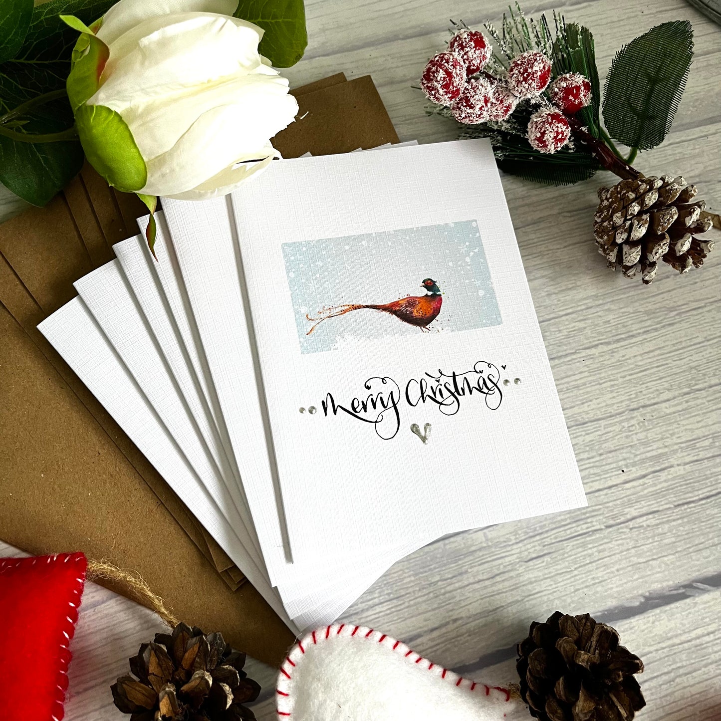 Merry Christmas Pheasant Charity Christmas Card Pack of 6