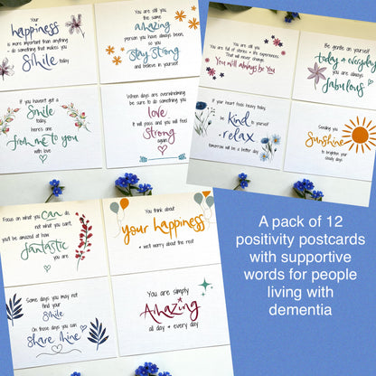 Dementia positivity cards, for those living with and caring for loved ones with Dementia