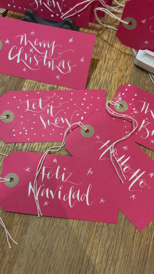 Christmas gift tags - hand lettered