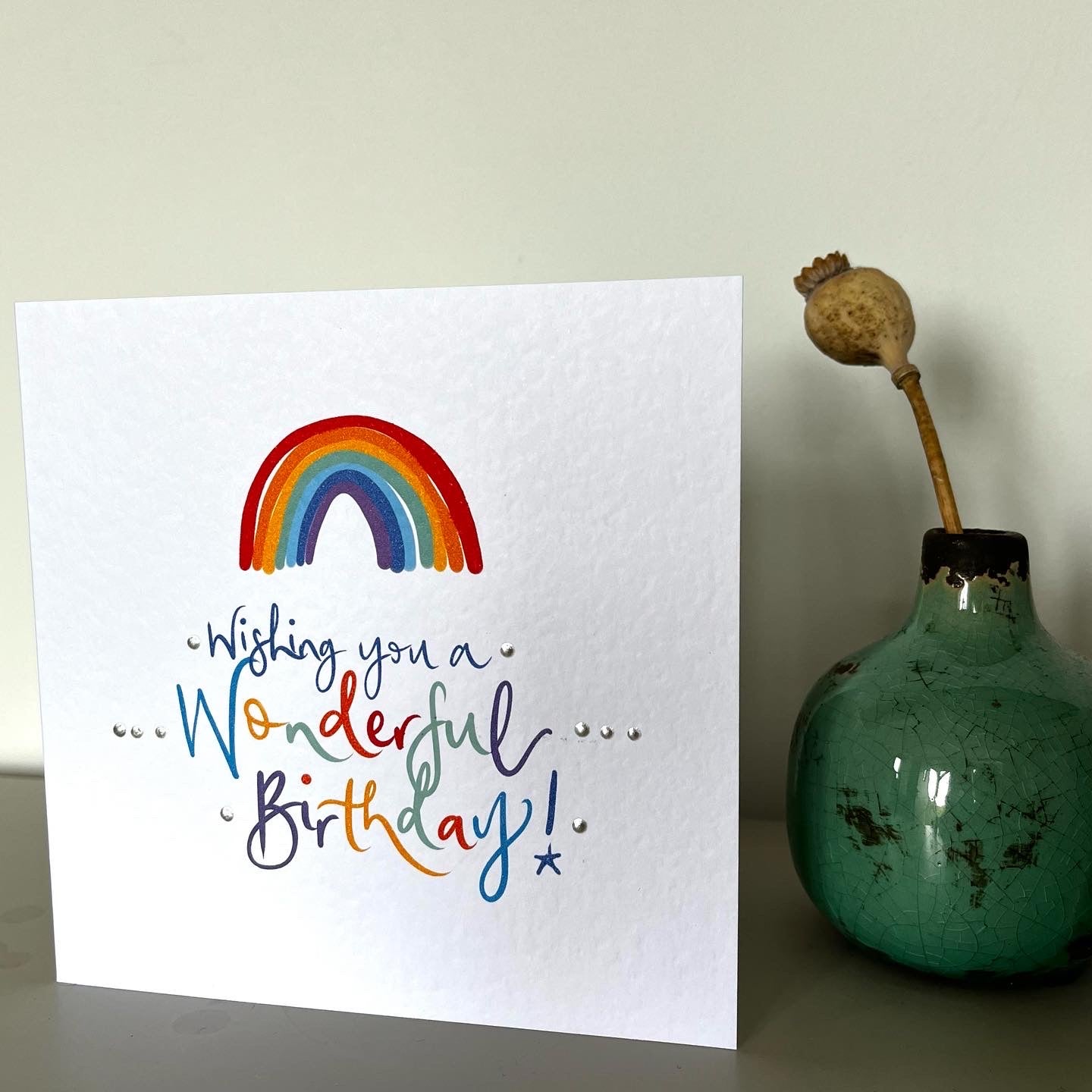 hand painted birthday card