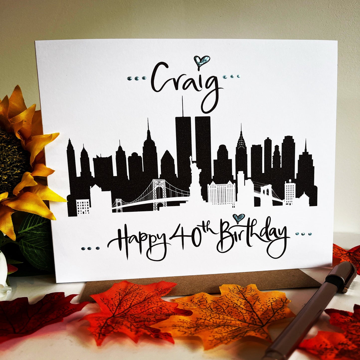 New York Scene Happy Birthday Card Personalised