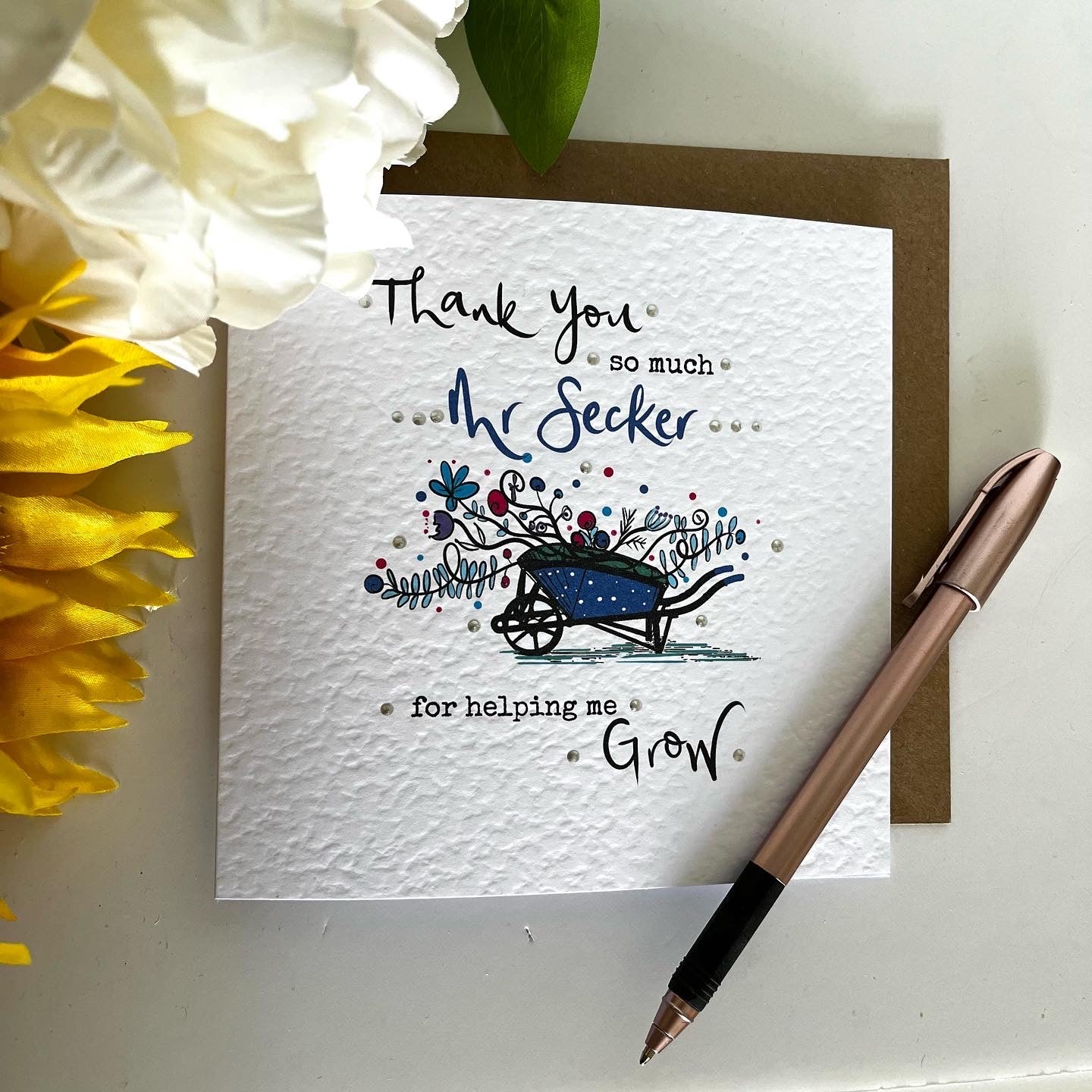 Thank You For Helping Me Grow Personalised Teacher Card