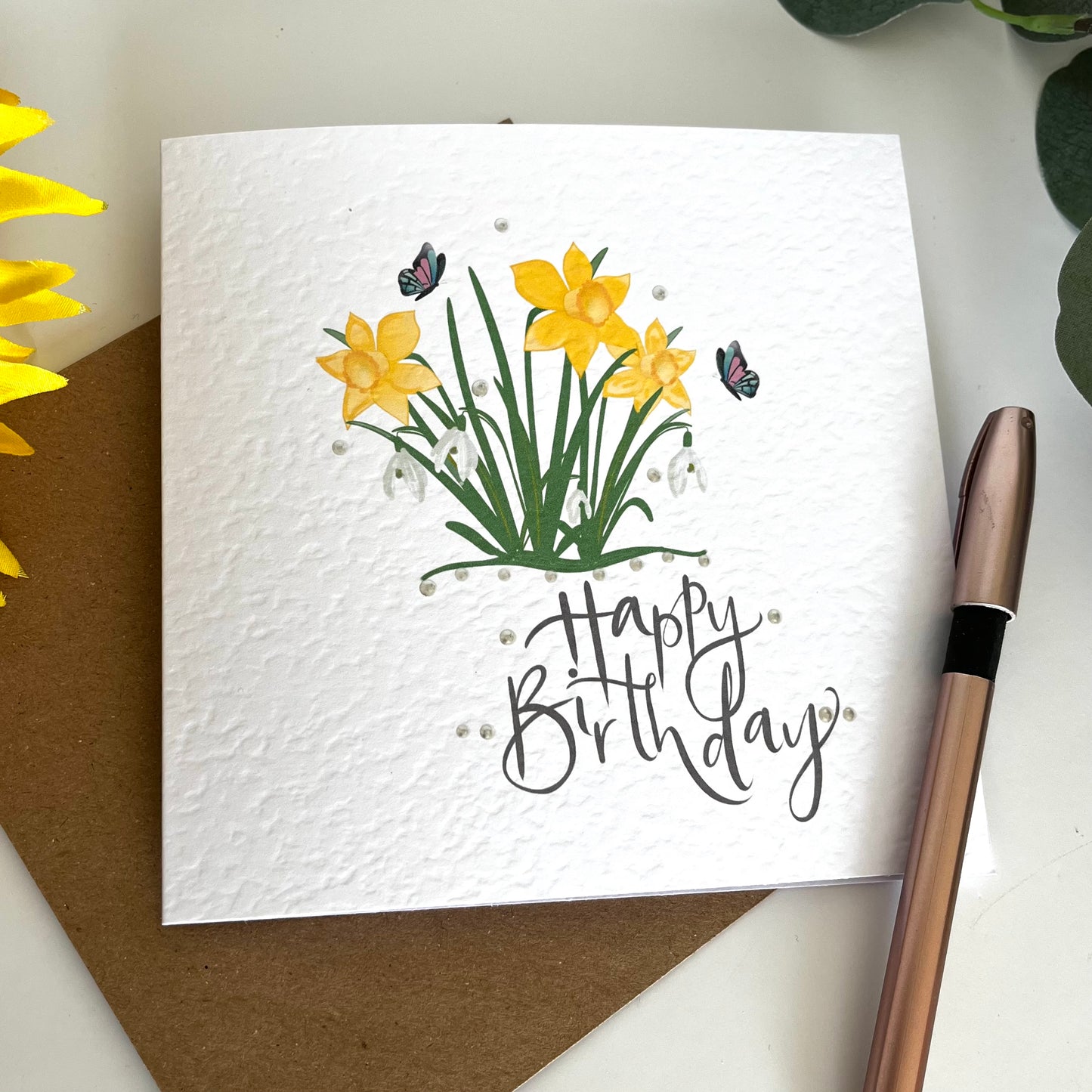 Daffodil Spring Floral Birthday Card