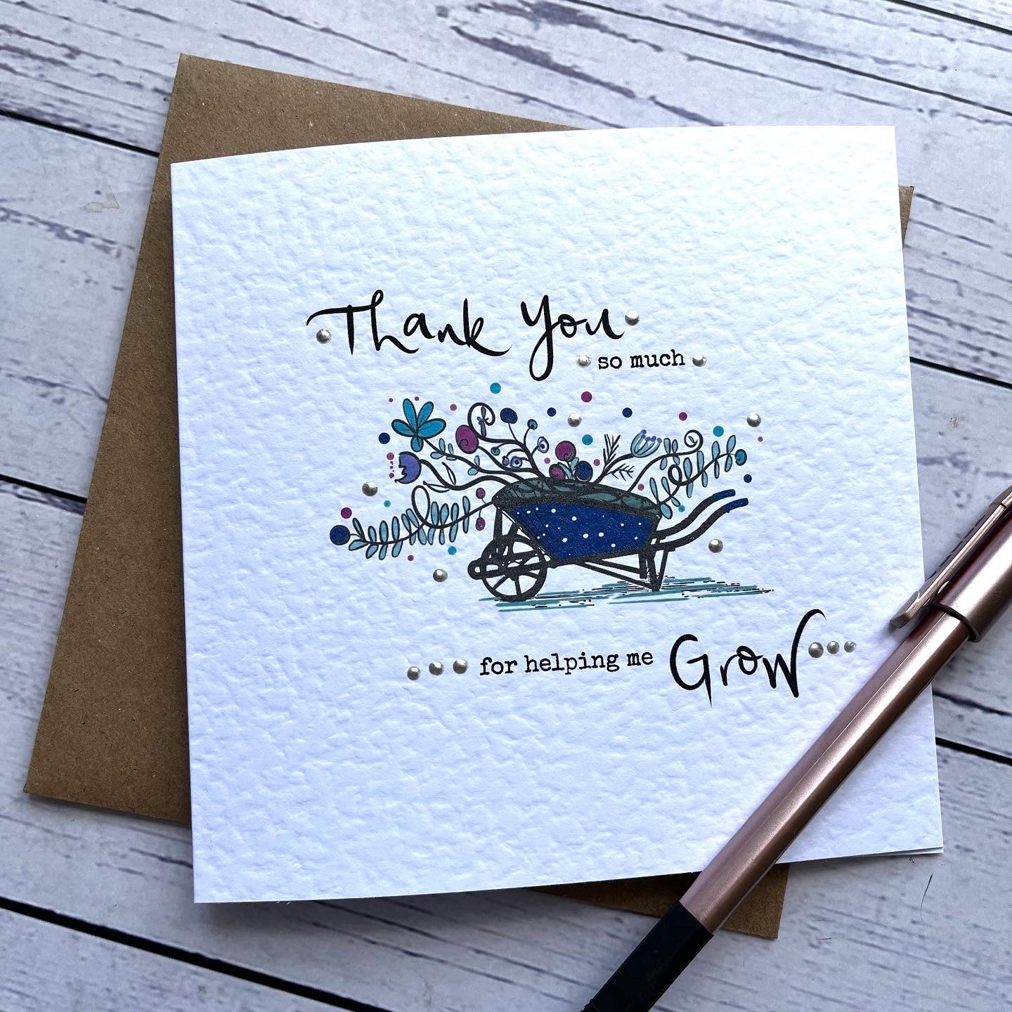 Thank You For Helping Me Grow Greetings Card