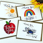 Thank you Set of 4 or 8 Teacher Postcards