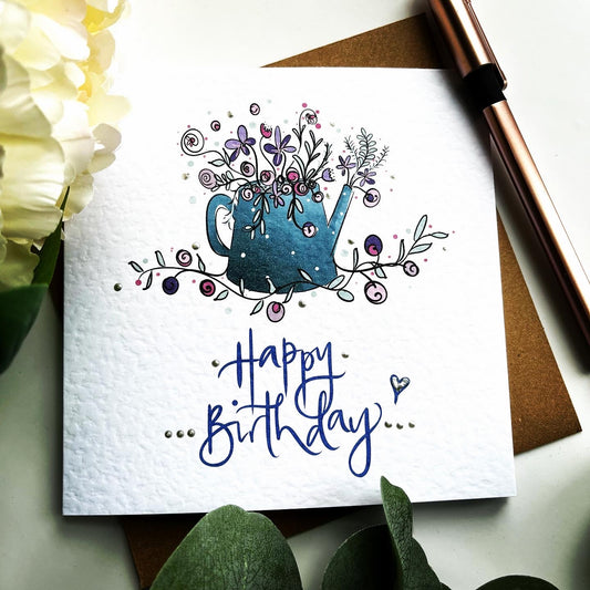 Happy Birthday Watering Can Card