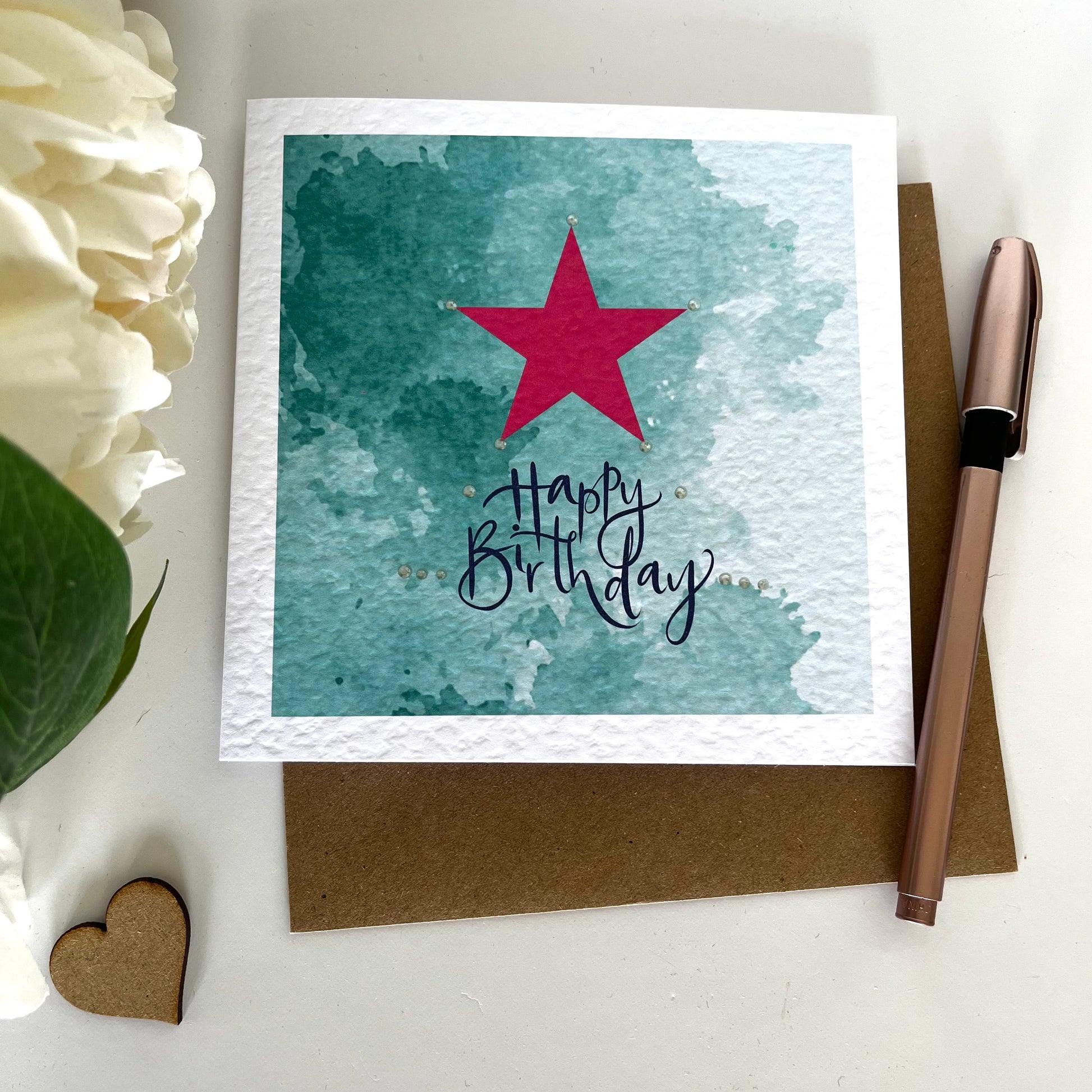 Watercolour Star Birthday Card