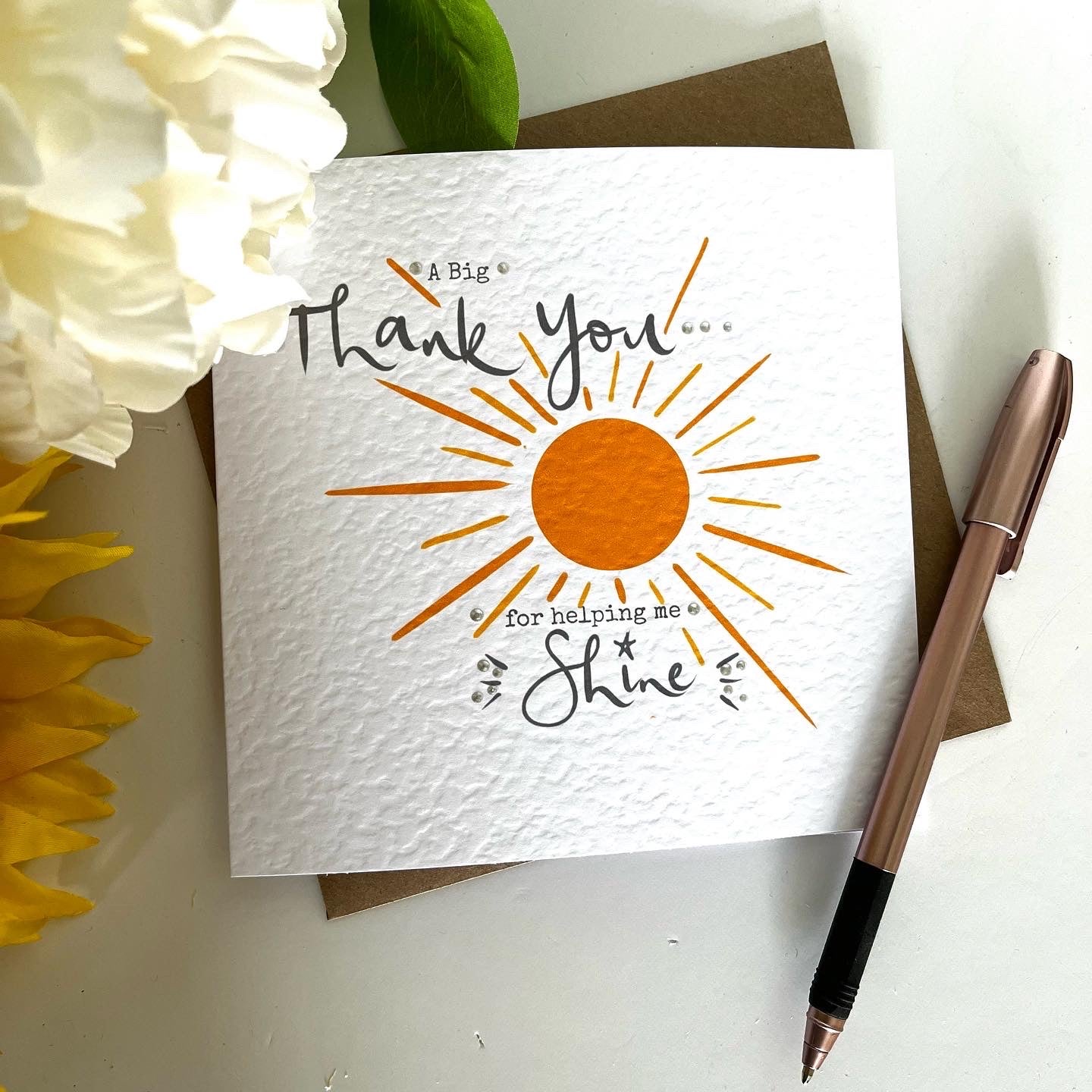 A Big Thank You For Helping Me Shine Sunshine Card