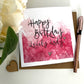 Pink Watercolour Happy Birthday Lovely Lady Card