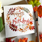 Autumnal Leaves Wreath Birthday Card
