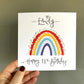 classic bright rainbow birthday card