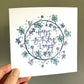 Personalised Floral Wreathed Birthday Card