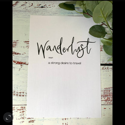 Wanderlust Definition A4 Print