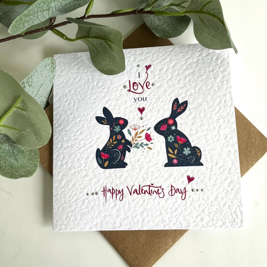 Cute Bunny ‘I Love You’ Valentines Card