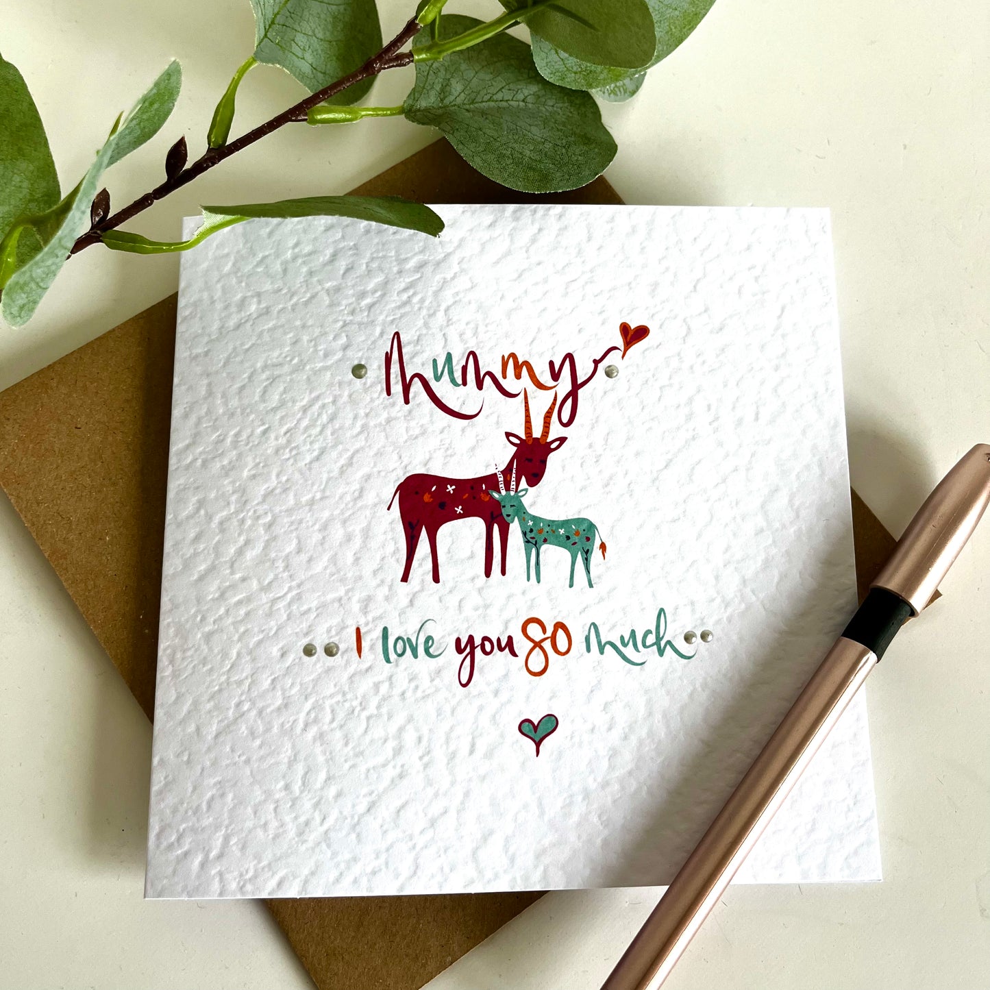 Cute Bright Scandi Deer Mother’s Day card