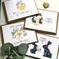 Set of 4, 8 or tin of 12 Cute Easter postcard