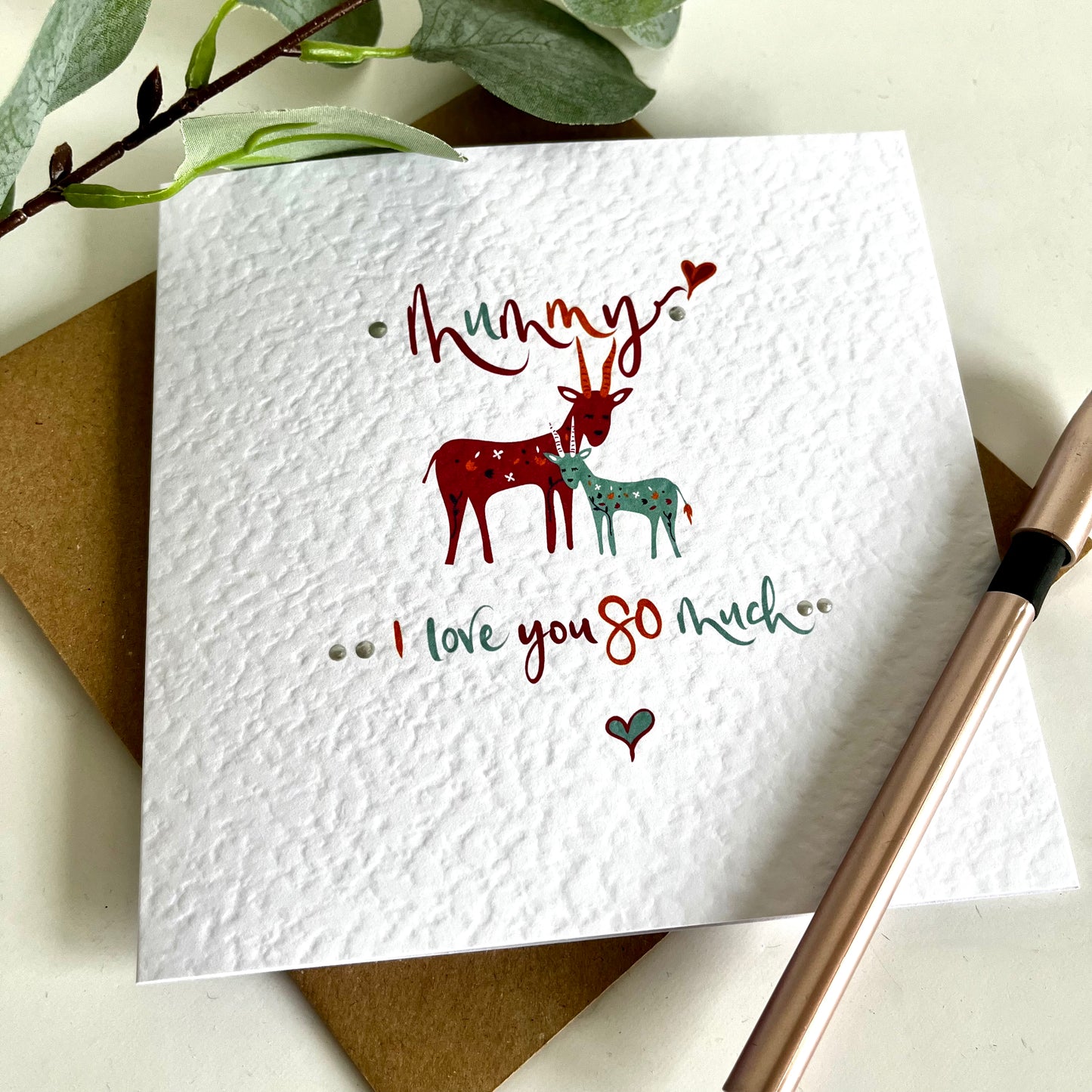 Cute Bright Scandi Deer Mother’s Day card