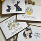 Set of 4, 8 or tin of 12 Cute Easter postcard