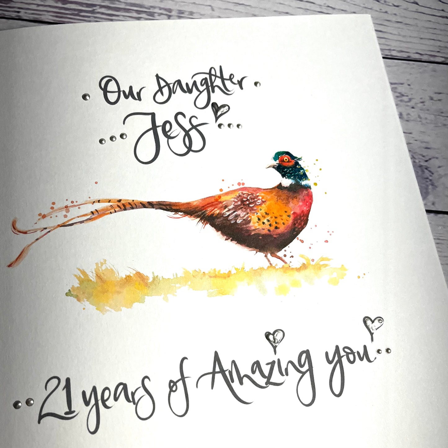 Personalised Name and Age Magni-Pheasant Birthday Pun Card