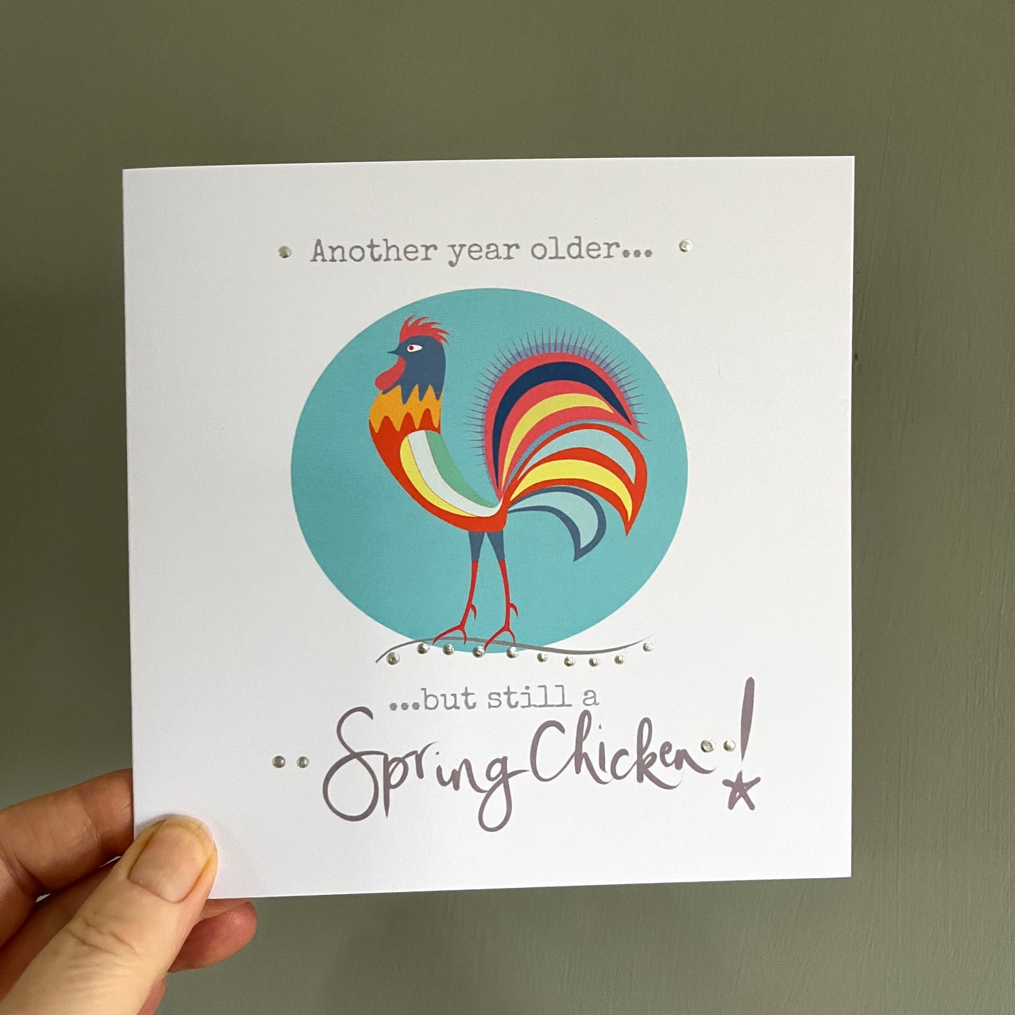 Spring Chicken Birthday Card