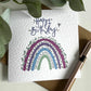 Happy Birthday with Foliage Rainbow Card