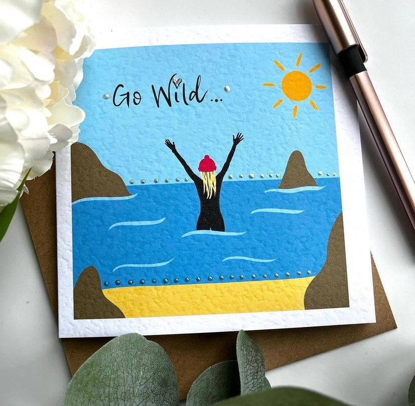 Wild swimming Birthday Card